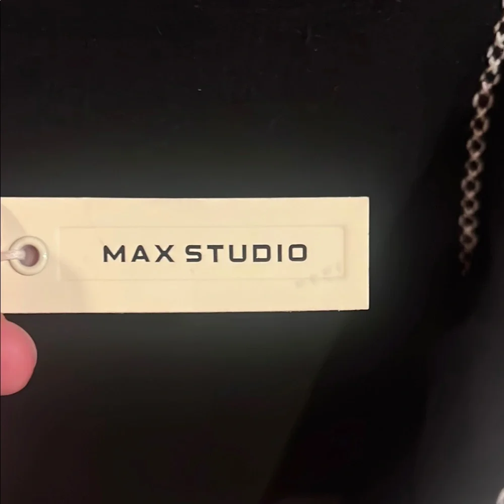 Max Studio Black Sheath Dress Flutter Sleeve Crew Neck - Picture 2 of 6